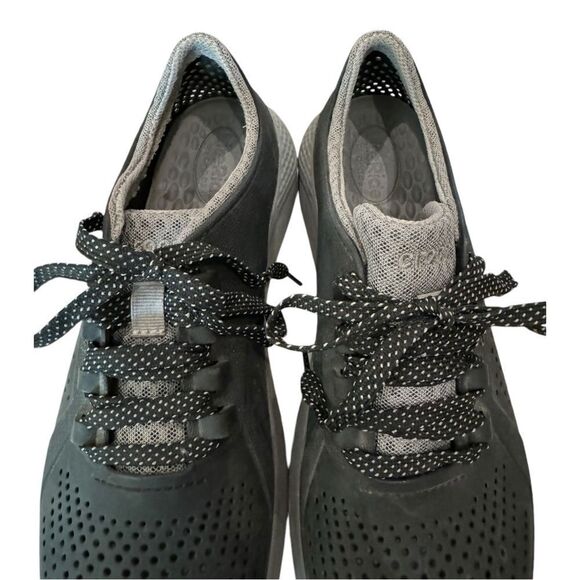 CROCS LiteRide Men's 204967 Black Gray Lace-up Tennis Shoes Sneakers 8 - Picture 5 of 7